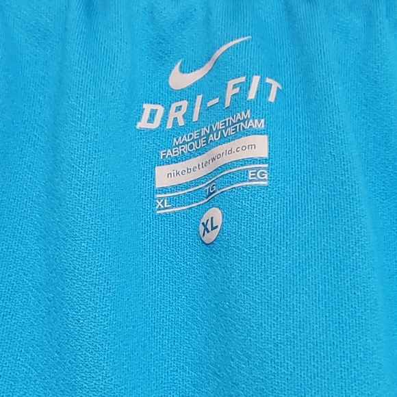 XL Turquoise & Gray NIKE Running Lined Gym Shorts Dri Fit Mens - Picture 6 of 8